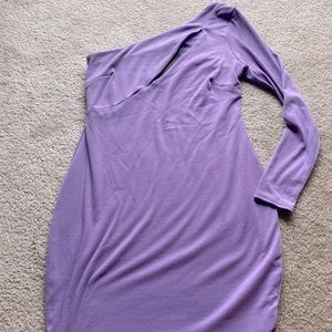 Fashion Nova One Shoulder Long Sleeve Party Dress